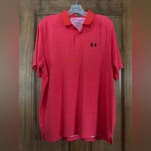Under Armour Men's ISO-Chill Vibrant Red-Orange Polo Shirt